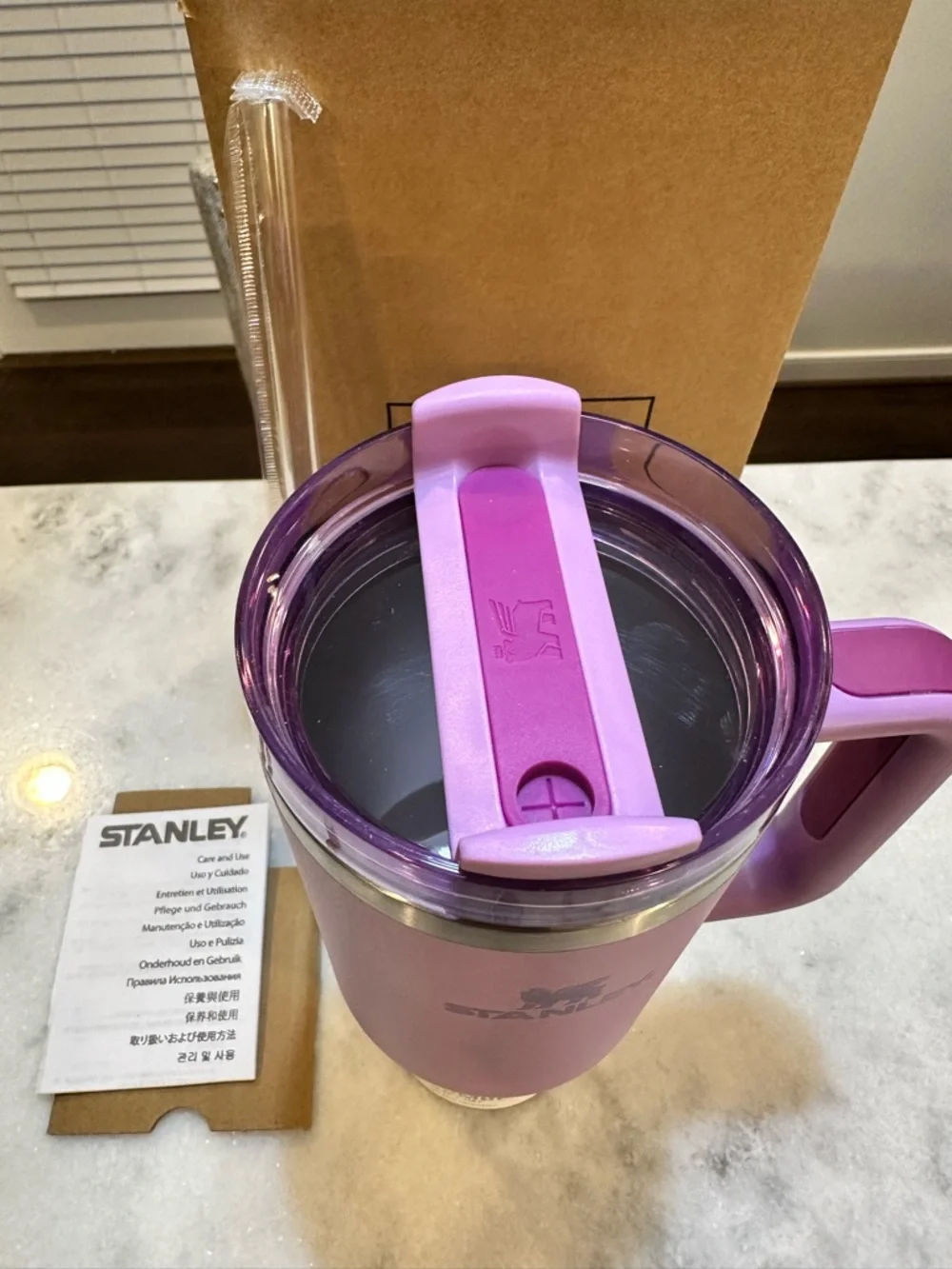 Stanley Lilac Purple Quencher H2.0 Cool Serene Brushstrokes 40oz Tumbler - Picture 5 of 8